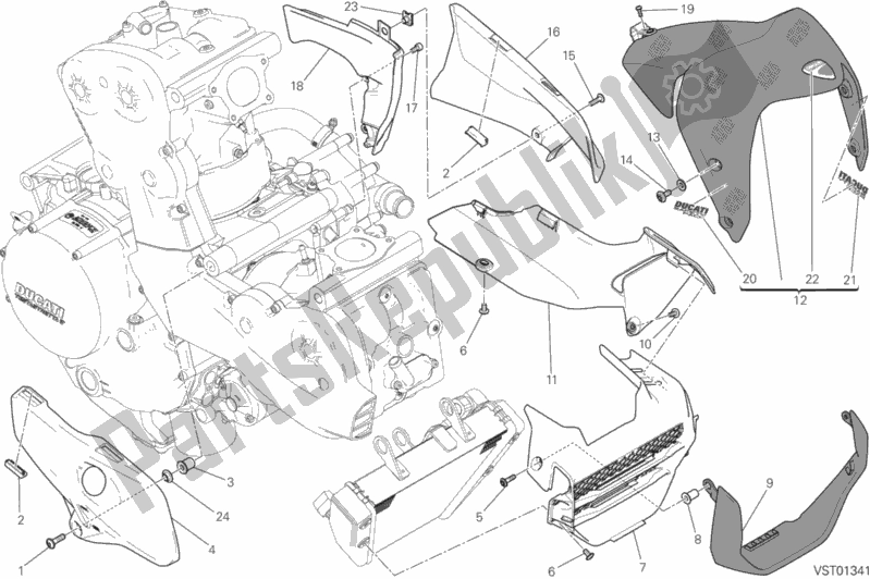 Wszystkie części do Pó? Owiewki Ducati Monster 1200 S USA 2014